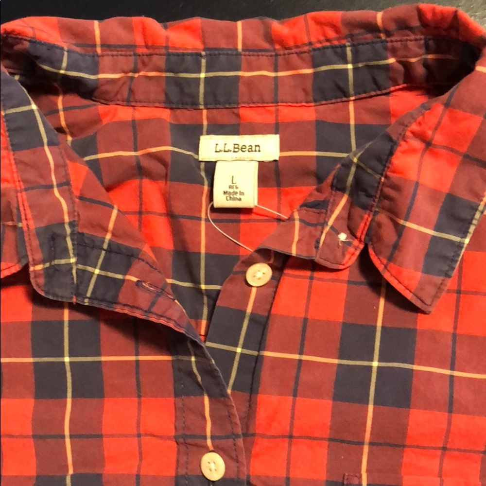 LL Bean brushed cotton plaid